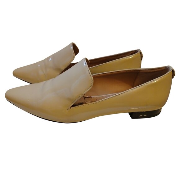CALVIN KLEIN TAN PATENT LEATHER LOAFERS 8M - Picture 4 of 9
